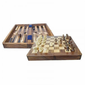 Игровой набор шахматы и нарды B5501078 Sea Club деревянный 25,5x25,5x2,2 cм. 