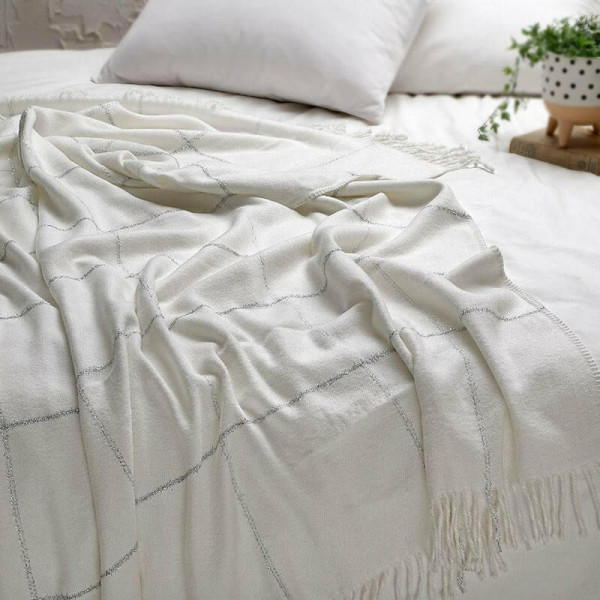 Плед шаль полуторный B156124 Linens кремовый 130x170 см. 