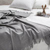 Плед шаль полуторный B156125 Linens серый 130x170 см. 