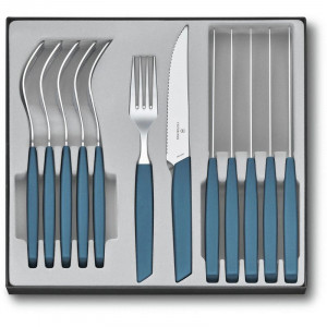 Набір столових виделок та ножів 12 шт. B2202969 з синьою ручкою