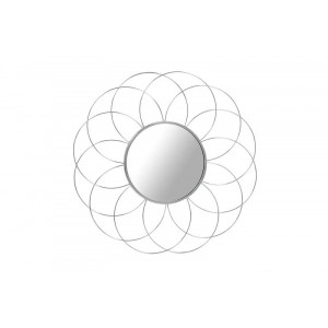 Кругле дзеркало на стіну B168500 Kayoom у формі квітки хром 79,5x79,5x2 см.