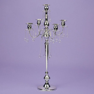 Свічник декоративний на 5 срібних свічок 66 см B0301706