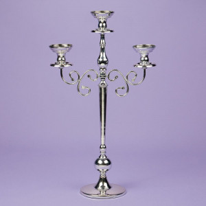 Канделябр на 3 свічки сріблястий 68 см B0301700
