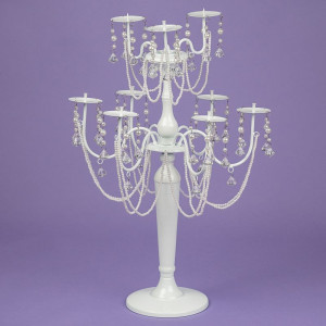 Свічник декоративний на 9 свічок білий 60 см B0301710