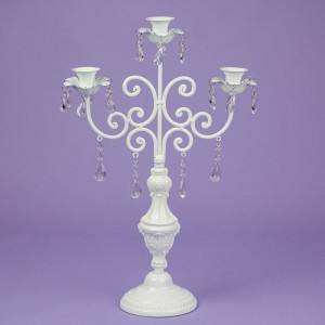 Декоративний свічник на 3 свічки з кристалами 57 см B0301698