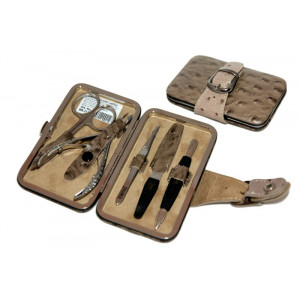 Маникюрный набор 5 предметов Германия в подарочном бежево-коричневом чехле B1700018