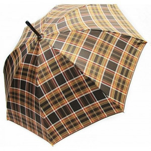 Зонт трость с деревянной ручкой коричневый элитный B106321
