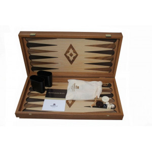 Подарочные нарды с ячейками в деревянном футляре коричневые 48x25 см B670459