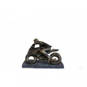 Статуетка подарункова з бронзи та смоли Мотоцикліст 25x10x16 см B670469 Подарунок байкеру
