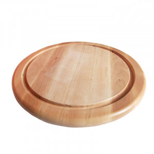 Дошка для подачі страв дерев'яна кругла з виїмкою під ковпак 36x2,5 см. B172035