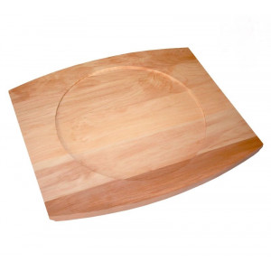 Доска для подачи блюд овальная с выемкой деревянная 36x41 см B172030